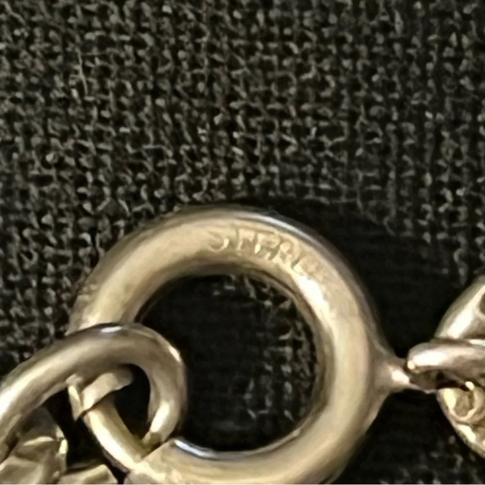 Sterling Silver Charm Bracelet with Cross, Anchor & Heart.  Faith, Hope & Love. - Picture 6 of 8
